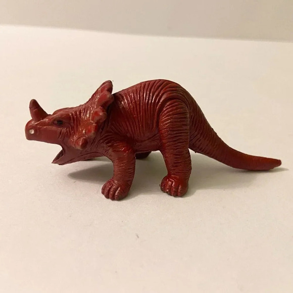 Vintage Mix Lot 3 Dinosaur Figures  Styracosaurus Trex Triceratops Toys - Picture 6 of 11